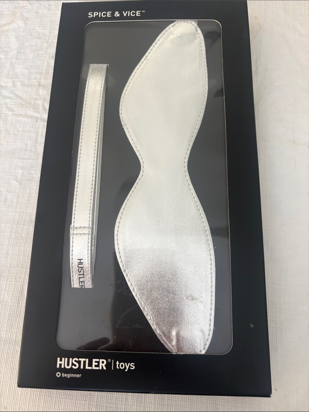 Hustler Hollywood Silver Blindfold with Matching Strap NIB